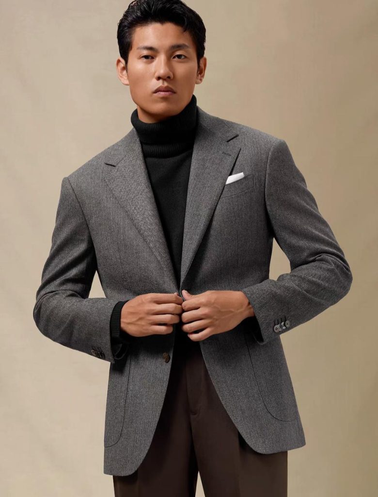 Спортивный пиджак с узором herringbone